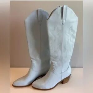 Light Blue - Cowboy Boots For Woman - Knee High 19 Inches High